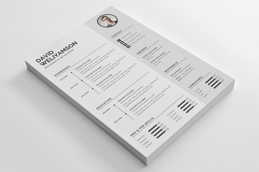 经典设计师简历模版素材Word Resume Template插图1