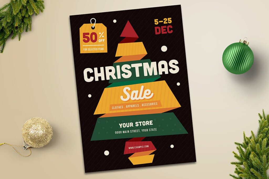 圣诞节海报模版素材christmas Sale Flyer DBDUBT插图1