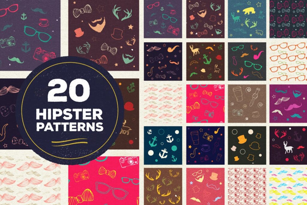 100个品牌包装装饰图案纹理素材模板100 Vector Patterns NHNND7插图2