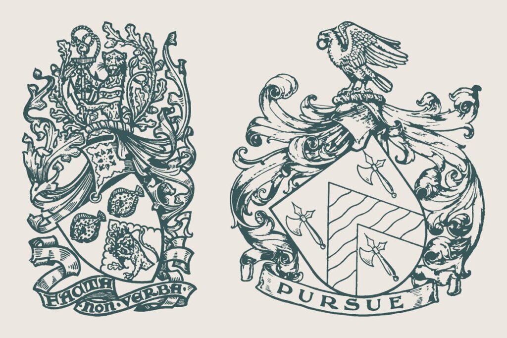 25个黑白复古插图装饰图案纹理素材25 Coat Of Arms – Vol.2插图2