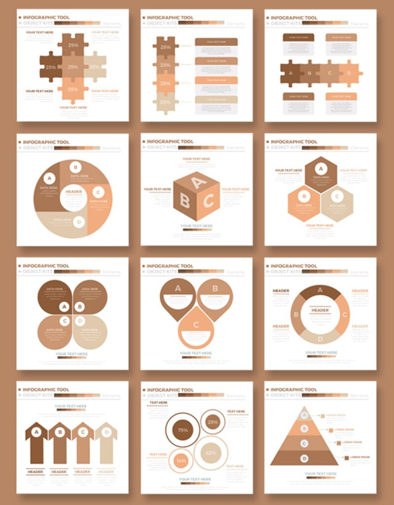 信息图表元素的模板矢量插图素材下载50 Infographics Design插图2