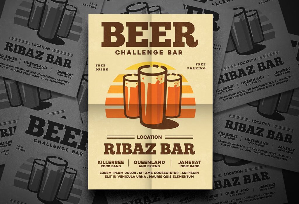 啤酒派对传单海报模板素材下载Beer Party Flyer插图2
