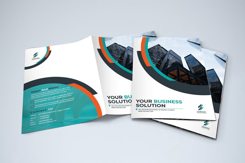 企业商务宣传册/企业三折页画册模板素材下载Bifold Business Brochure插图2
