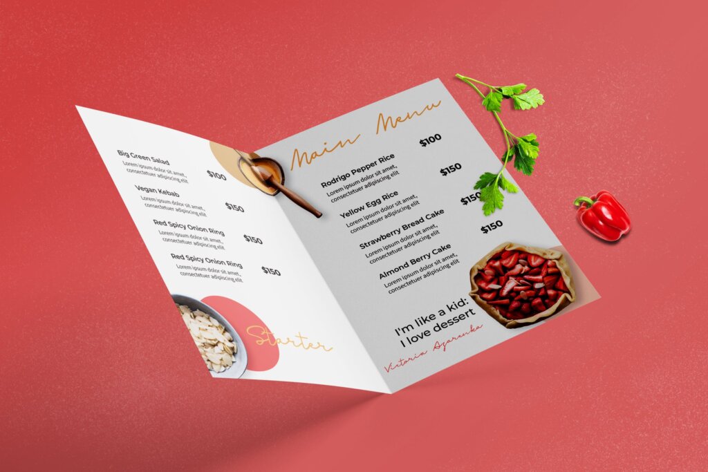 水果饮品双折页印刷品咖啡厅菜单模版素材下载WZEDLXF插图2