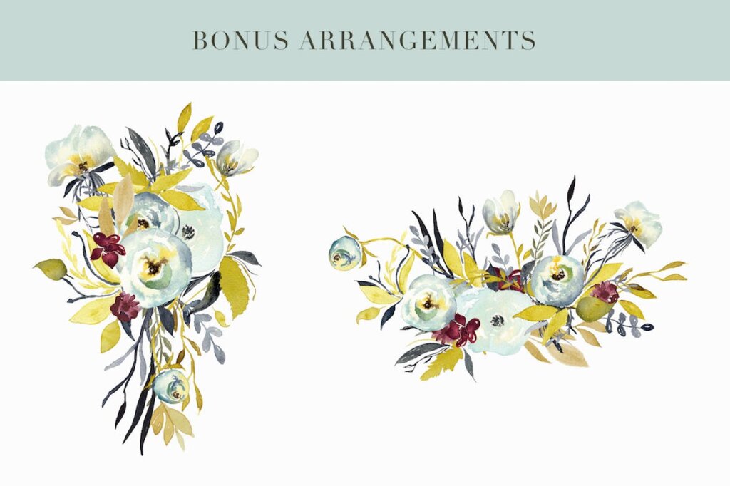 波西米亚风格手绘水彩植物装饰图案纹理/抱枕装饰图案素材下载Bohemian Flora插图2