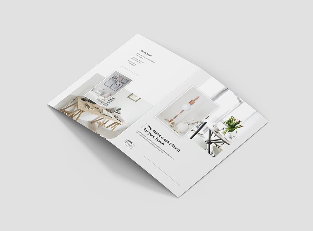 建筑创意工作室室内设计产品折页模版素材下载Brochure Architectural Studio Bi Fold插图2