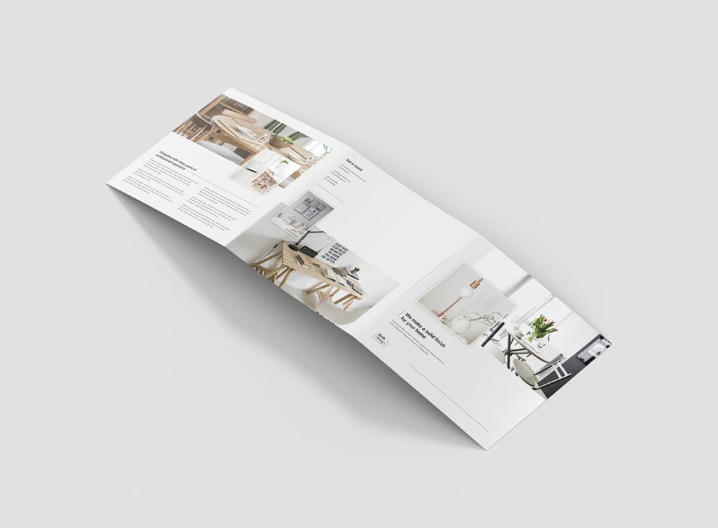 建筑工作室宣传折页产品介绍折页模版素材下载Brochure Architectural Studio Tri Fold Square插图2