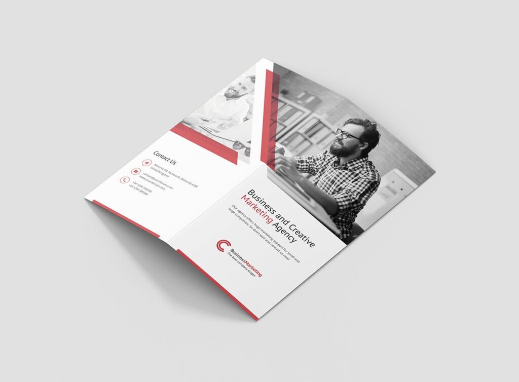 企业金融商务宣传折页模版素材下载Brochure Business Marketing Bi Fold DL插图2