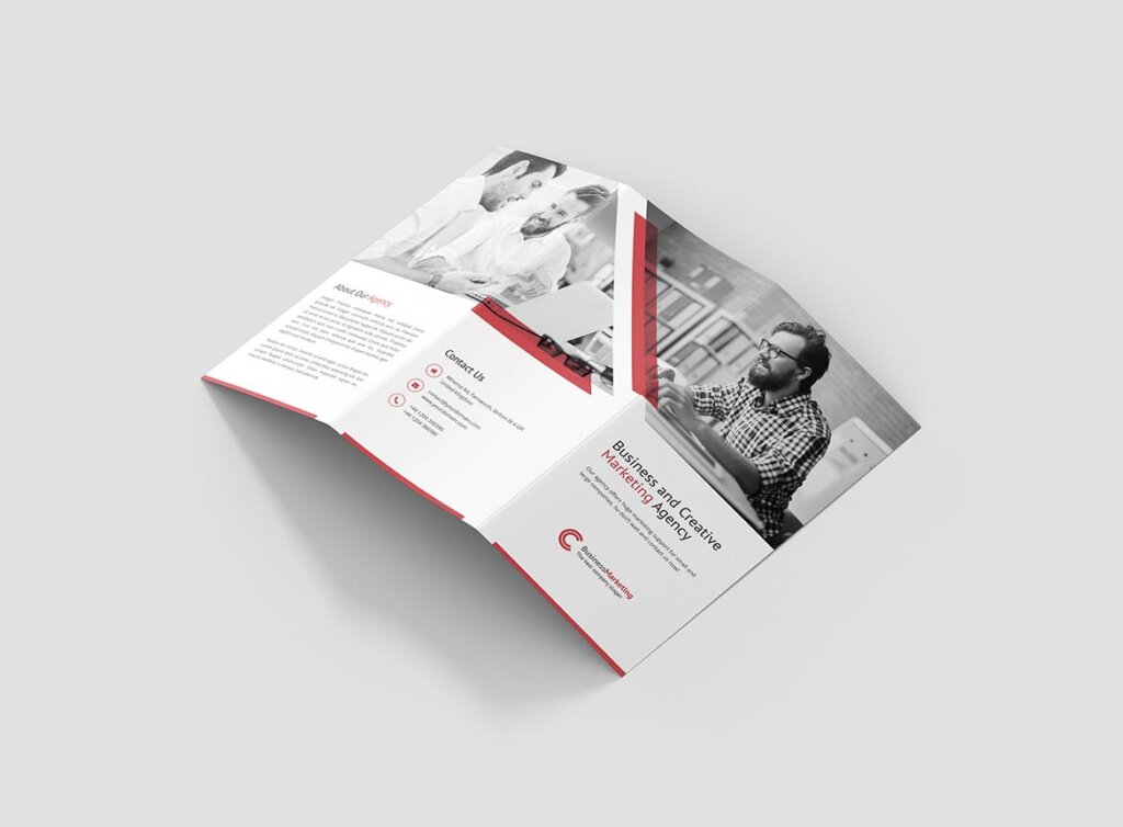 金融公司品牌介绍折页印刷品模版素材下载Brochure Business Marketing Tri Fold插图2