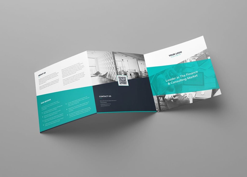 创意机构产品手册模板素材下载Brochure Corporate Tri Fold Square插图2