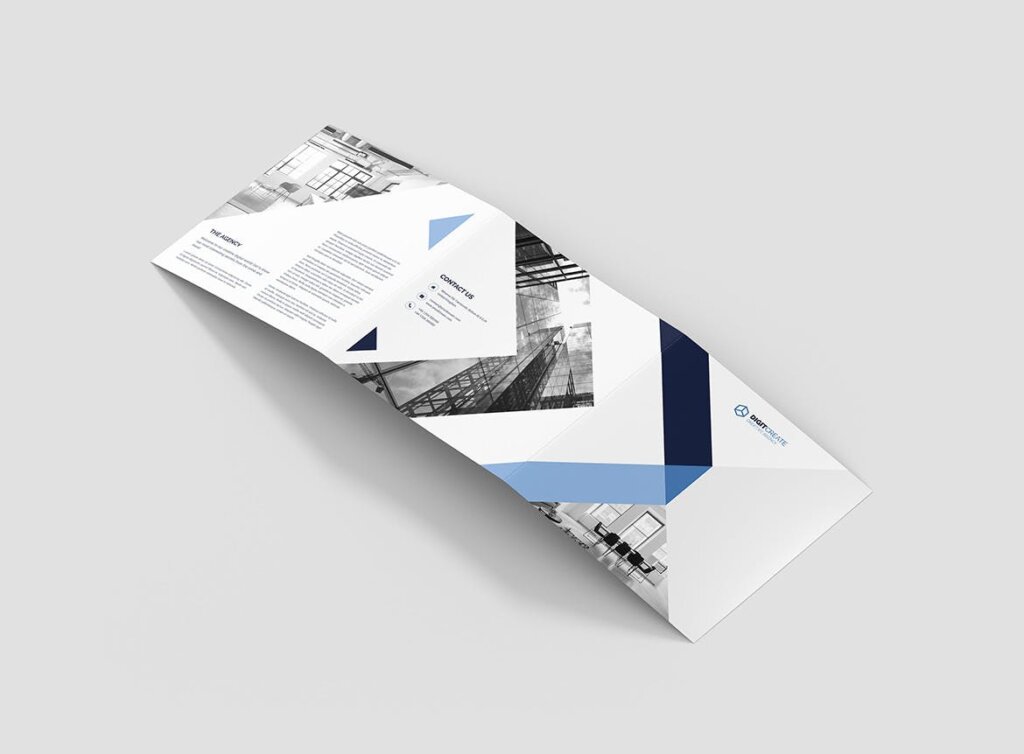 建筑公司品牌宣传介绍印刷品模版素材下载Brochure Digital Agency Tri Fold Square插图2