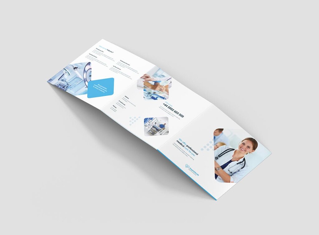 医疗健康护理产品介绍手册模板素材下载Brochure Hospital Tri Fold Square插图2