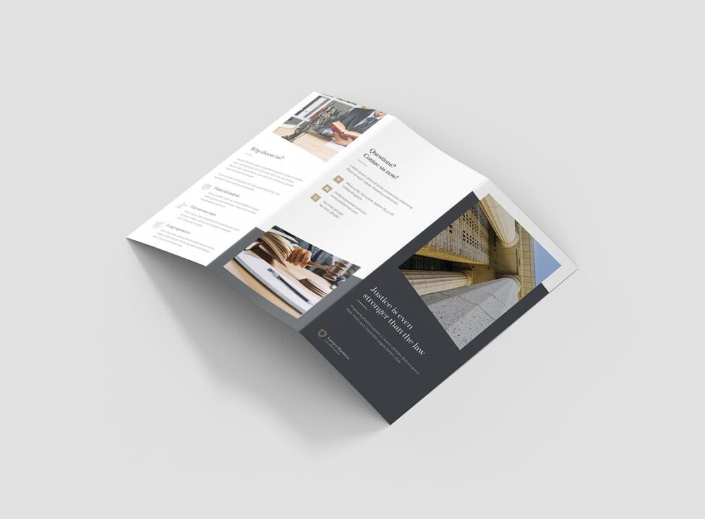 律师事务所咨询行业市场营销产品折页模版素材下载Brochure Lawyer Tri Fold插图2
