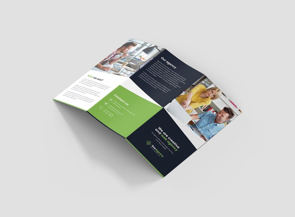 创意工作室宣传小册子模版素材下载Brochure Web Agency Tri Fold插图2