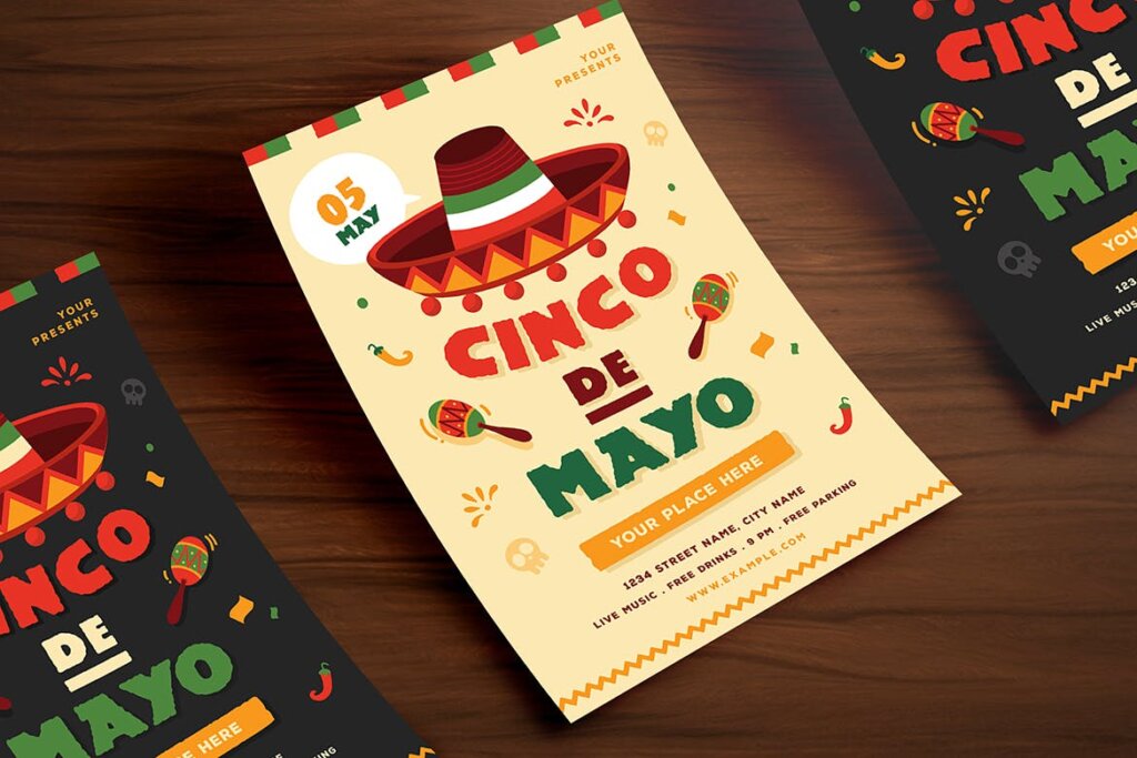 高端精致音乐传单海报模版素材下载Cinco De Mayo Flyer 01插图2