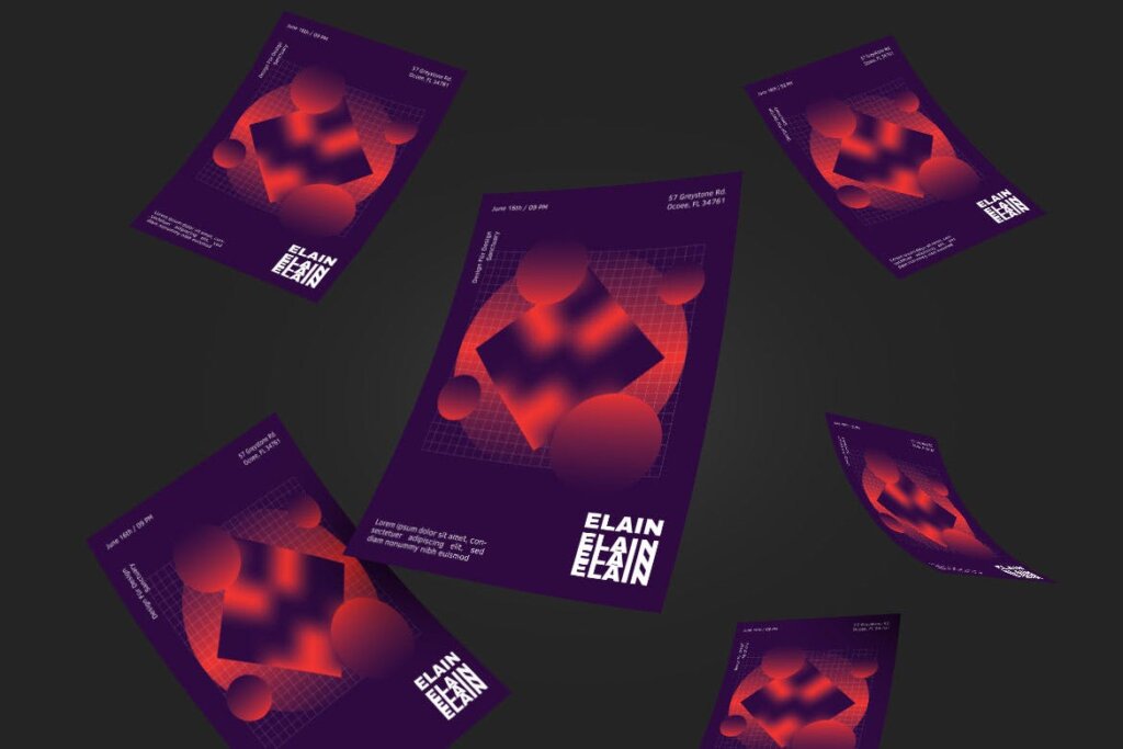 创意抽象产品发布会海报传单模板ELAIN Poster Design插图2