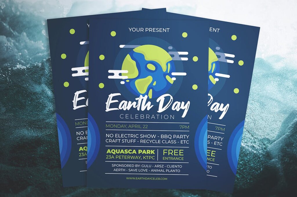 地球日宣传活动传单海报Earth Day Party Flyer插图2