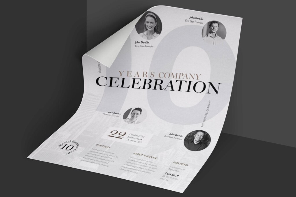 轻奢版商业活动传单模板素材下载Elegant Clean Business Event Flyer Poster插图2