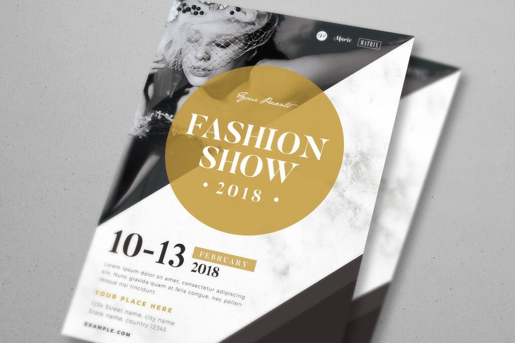 时尚高端服装展览会宣传海报模板素材下载Fashion Show Flyer GYCXJA插图2