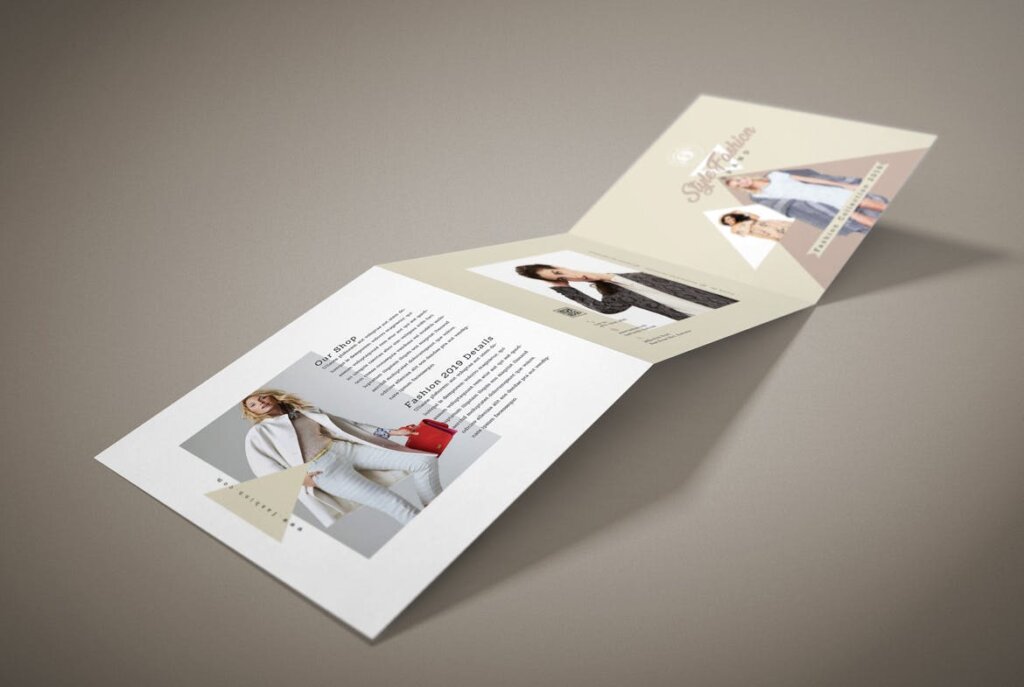 时尚服装促销三折页模板素材下载Fashion Square Trifold Brochure插图2