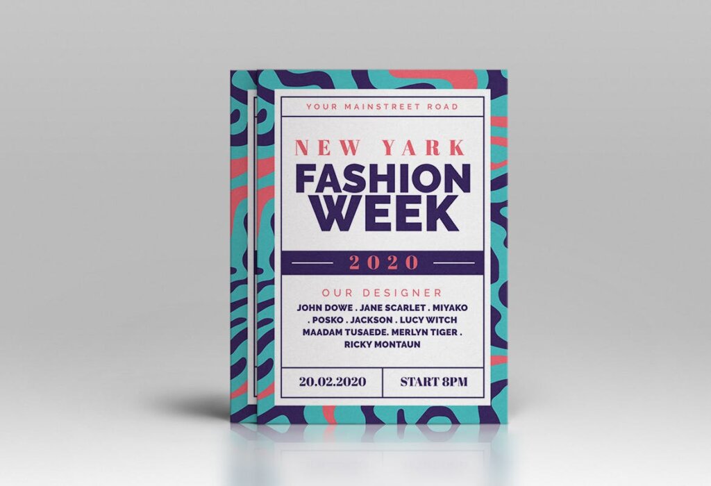 简约时尚高端时装秀海报传单Fashion Week Flyer QCM2ENT插图2
