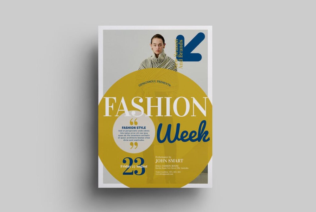 时装展活动/高端时装秀表演传单海报模板Fashion Week Flyer EKHTBNZ插图2