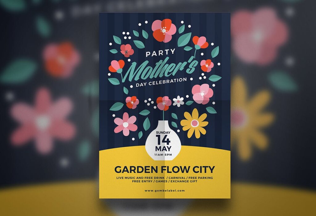 母亲节的传单海报模版素材Flower Mothers Day Flyer插图2