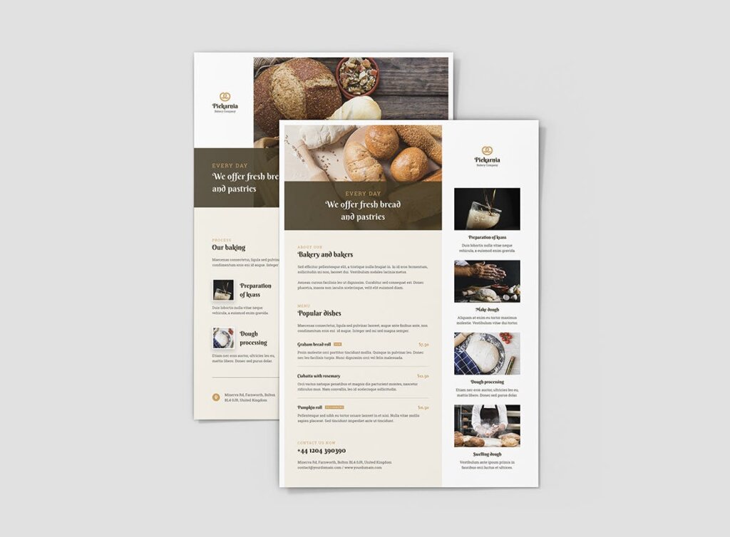 面包甜点餐饮美食菜单模板素材素材Flyer Bakery Y3GB9K4插图2