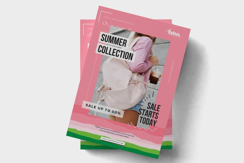 夏季女性包包销售传单海报模板素材Fshn Premium Summer Sale插图2