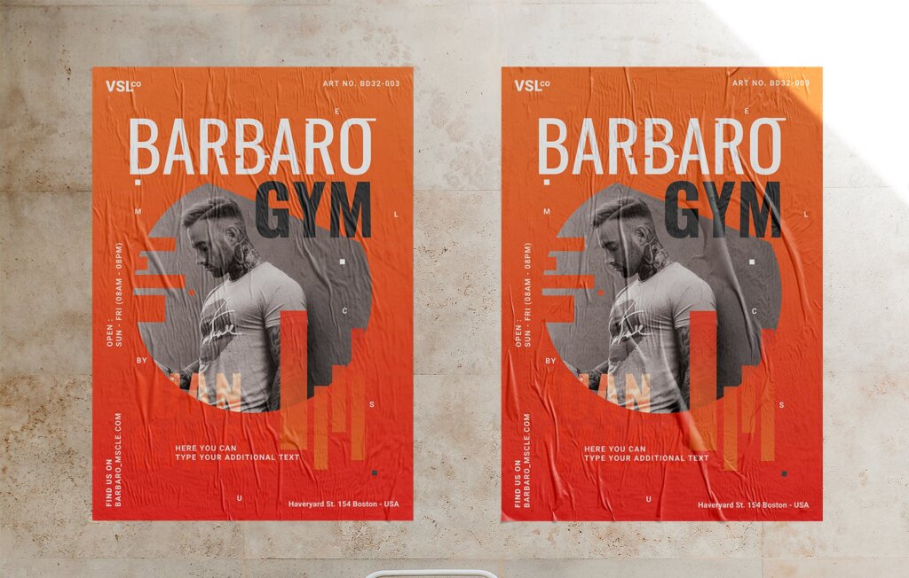 简约健身房活动派对传单海报模板素材下载EFRBAS插图2