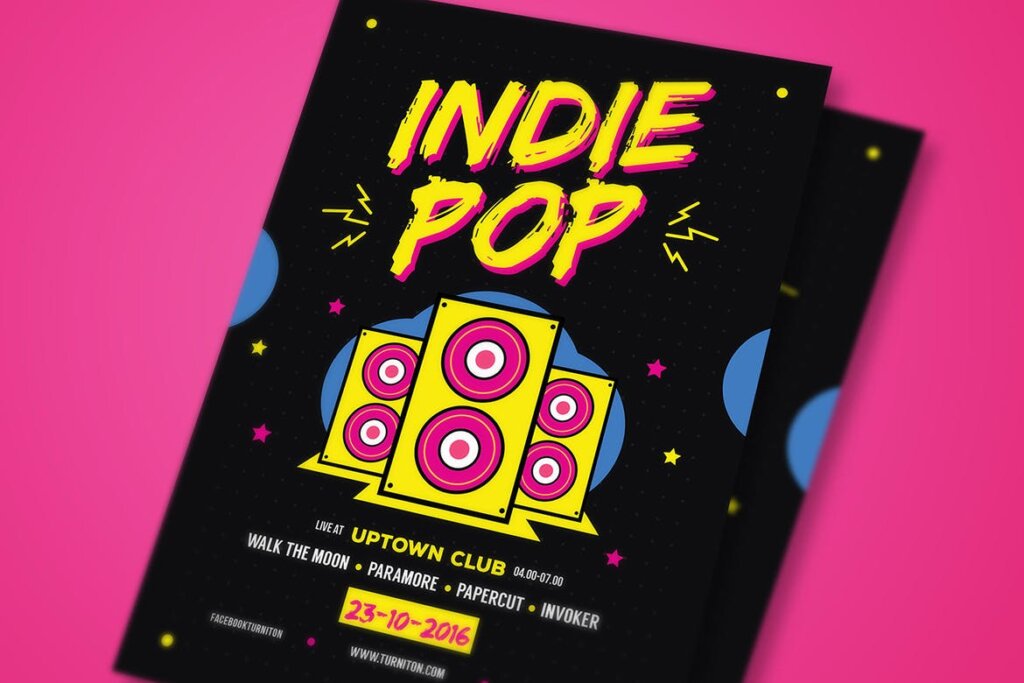 POP创意海广告报传单模板素材下载Indie Pop Music Flyer插图2