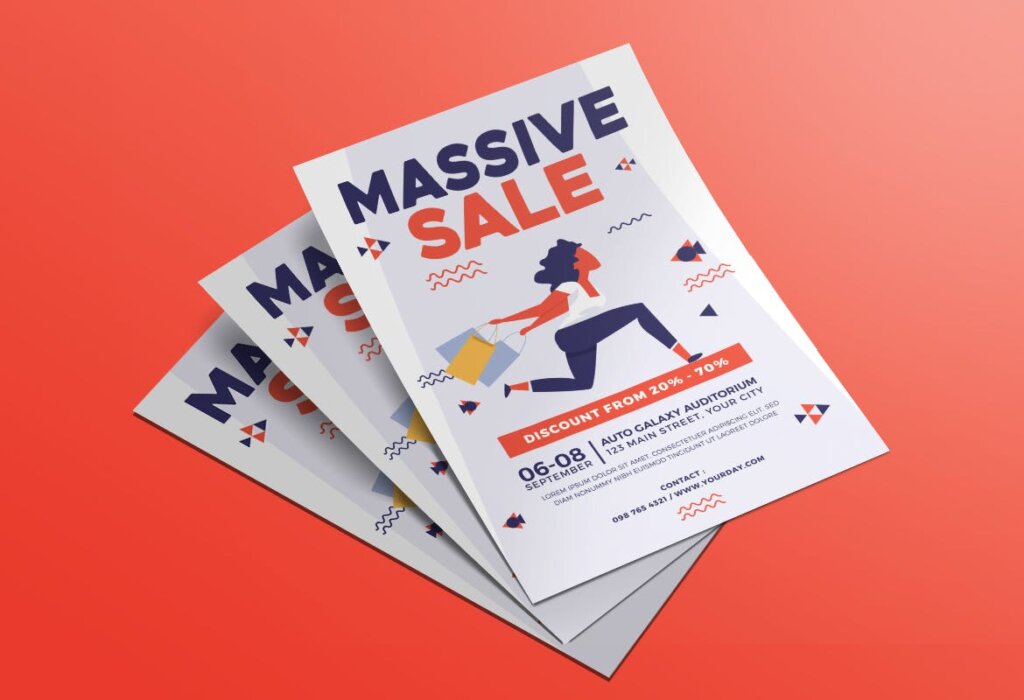 抢购活动销售传单海报模板素材下载Massive Sale Flyer插图2