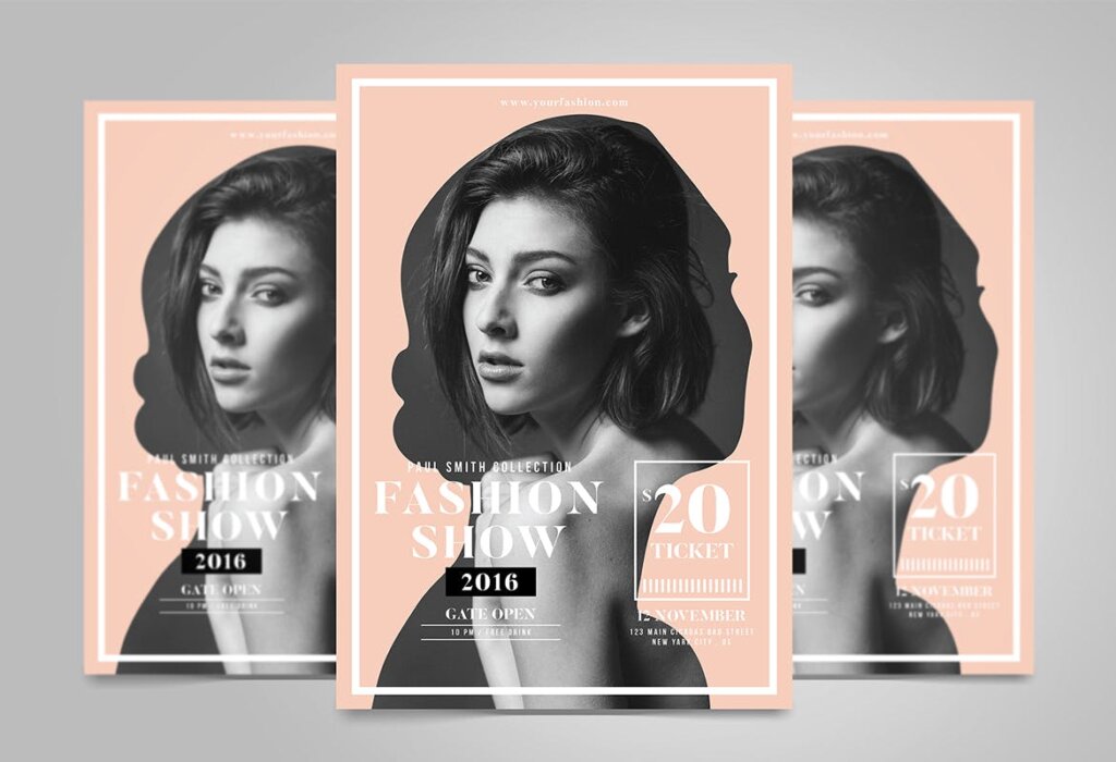 现代时装秀宣传单海报模板素材下载Modern Fashion Show Flyer插图3
