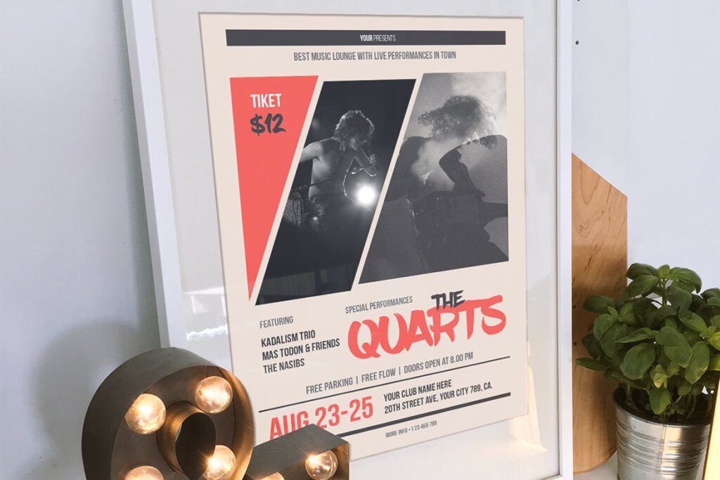 音乐表演海报宣传单素材模板Music Performance Flyer插图2