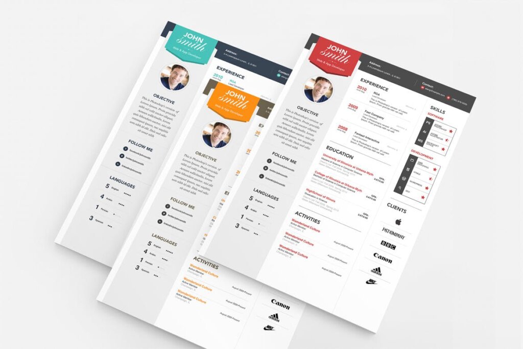 现代互联网公司简历海报传单模版素材Professional Resume Template Smith插图2