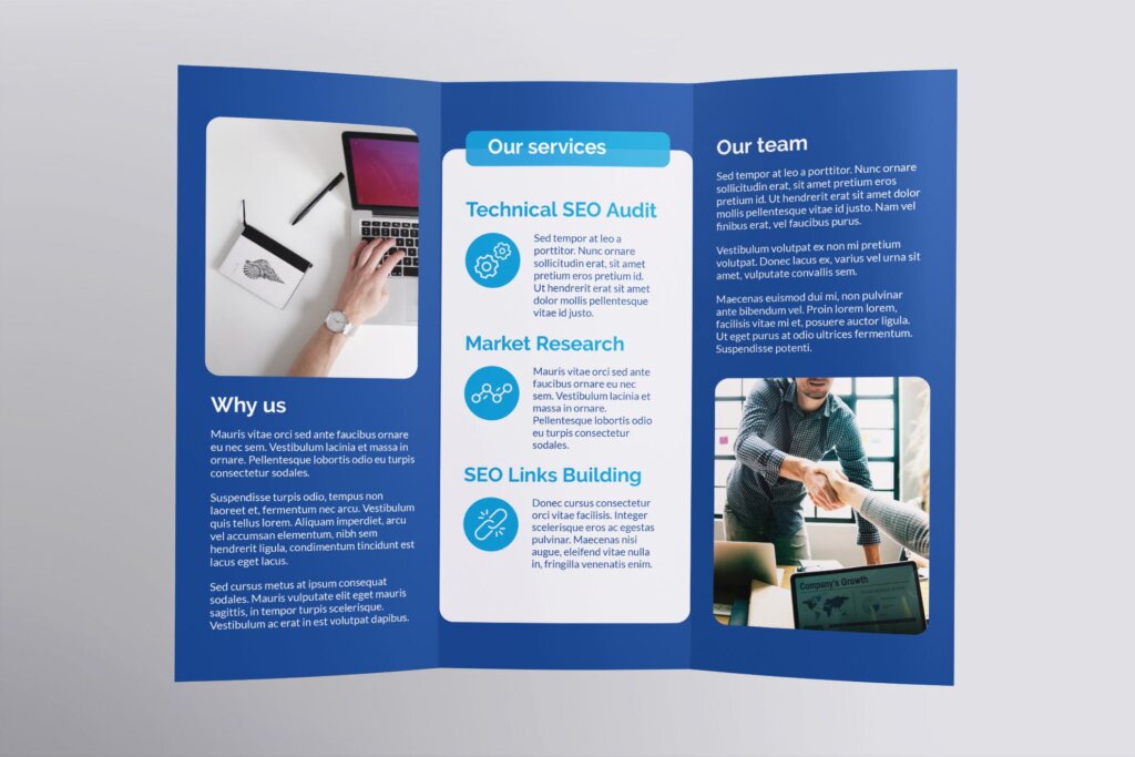 企业策划案传单海报模板素材下载SEO Agency Brochure Trifold插图2