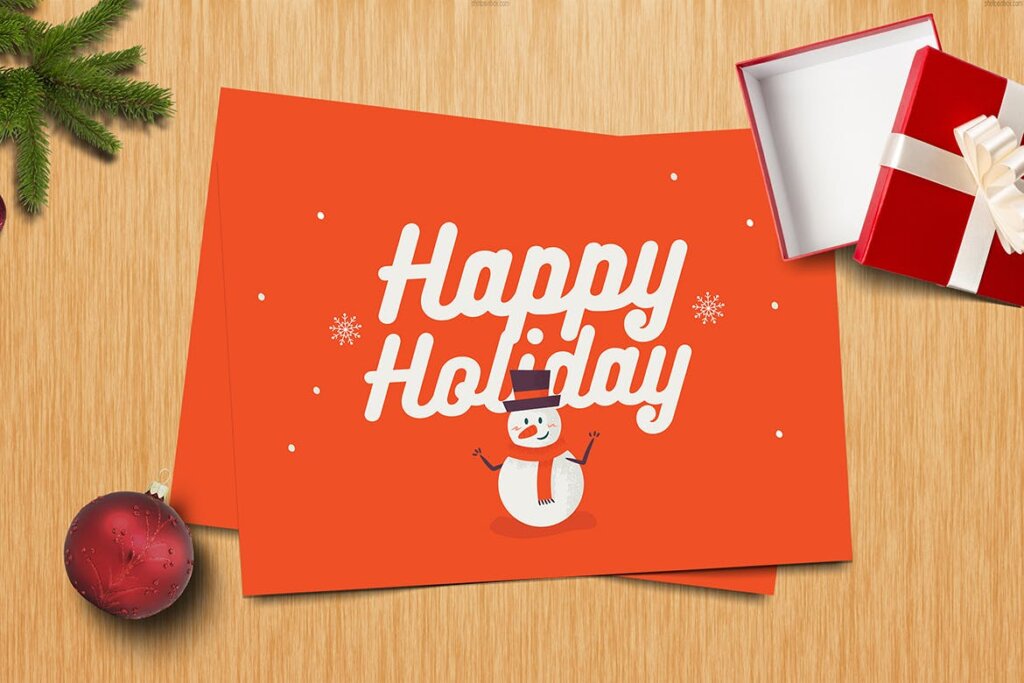 圣诞节明信片传单海报模版素材Set of Christmas Card Background插图2