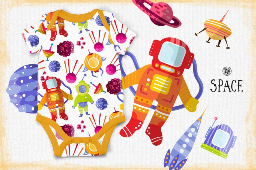 儿童服装设计装饰图案纹理素材下载Space NYPH2F插图2