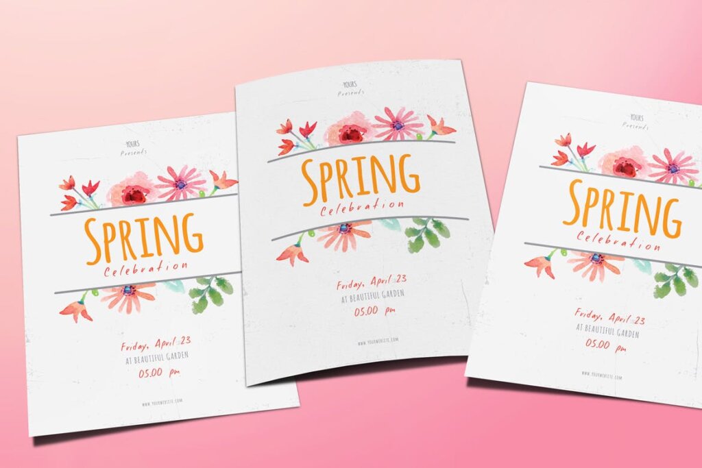 春天庆祝传单海报模式素材下载Spring Celebration Flyer插图2