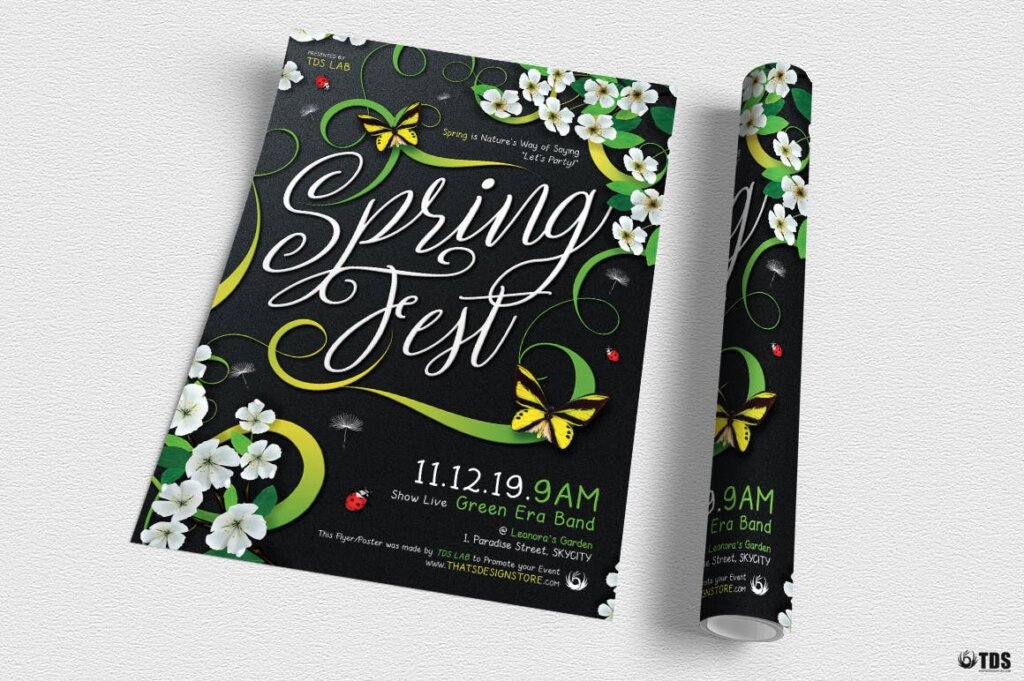 夏季矢量装饰图案素材纹理模板素材下载Spring Fest Flyer Template插图2