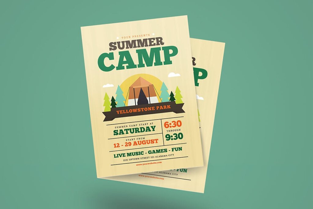 夏令营海报宣传单素材模板Summer camp flyer 3HGDSJ插图2