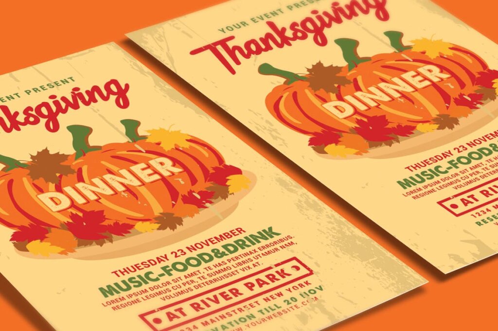感恩节活动派对传单海报模版素材TK3TA5插图2