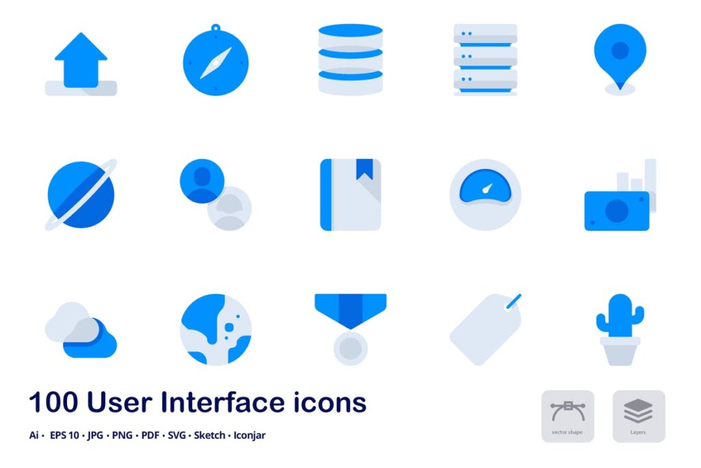 矢量平面双色系统矢量剪影图标icon源文件下载User Interface Accent Duo Tone Flat Icons插图2
