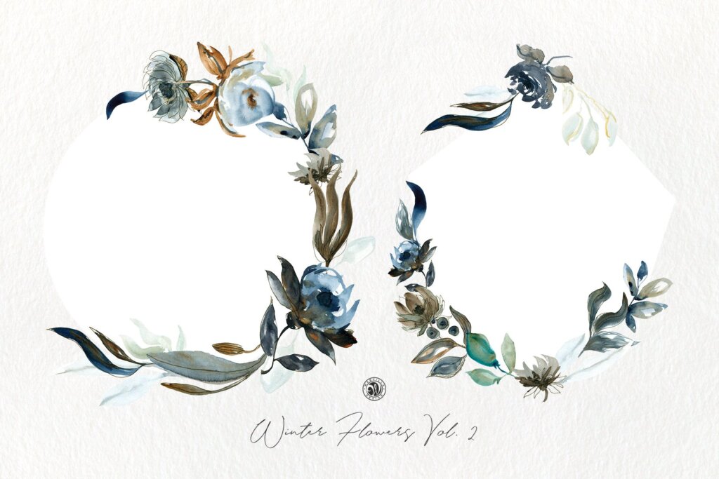 冬季花花手工制作的插图图案素材模板下载Winter Flowers Vol. 2插图2