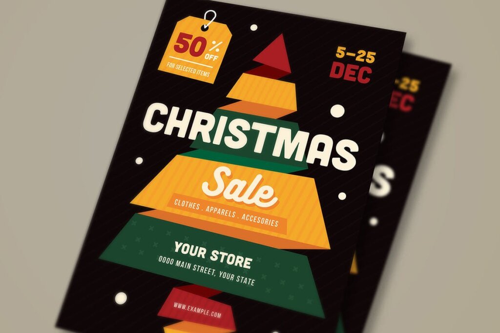 圣诞节海报模版素材christmas Sale Flyer DBDUBT插图2