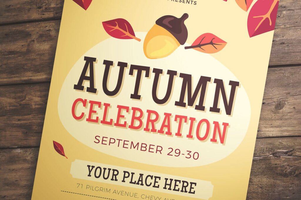 简约文艺秋天庆祝传单海报Autumn Celebration Flyer 9AZZX2插图4