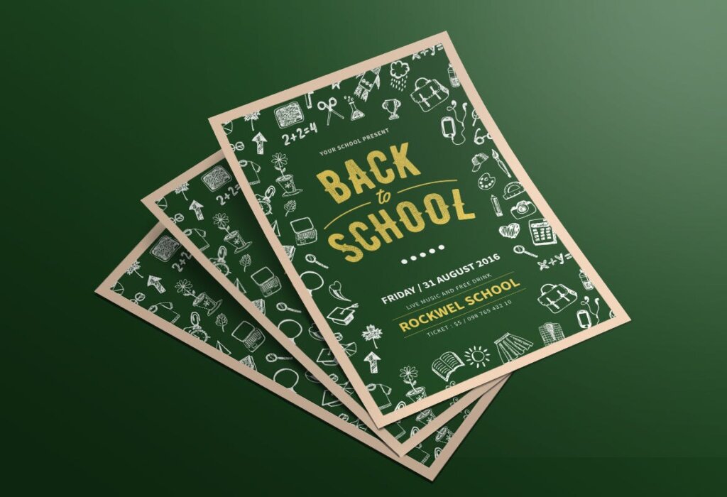 返校海报宣传单素材模板Back to School Flyer EGFVGR插图2