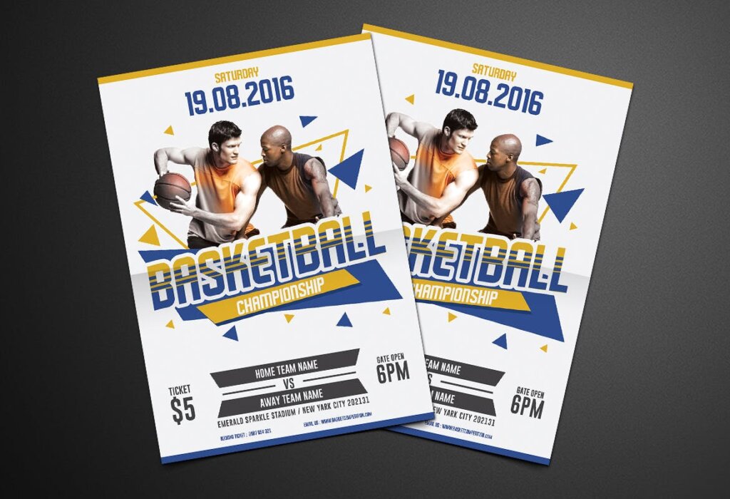 篮球活动友谊赛传单海报模板Basketball Flyer插图3