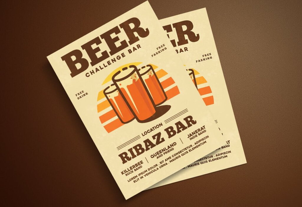 啤酒派对传单海报模板素材下载Beer Party Flyer插图3