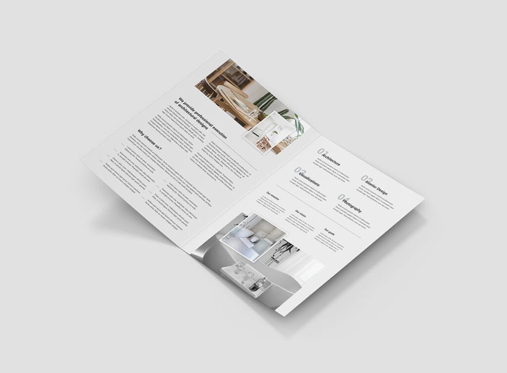 建筑创意工作室室内设计产品折页模版素材下载Brochure Architectural Studio Bi Fold插图3